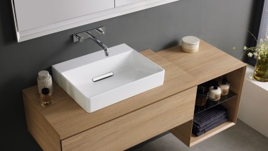 Geberit ONE 橡木洗脸盆组合柜，Geberit iCon 橡木洗脸盆柜