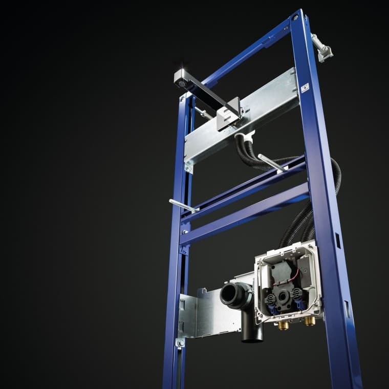 带 Duofix 安装元件的龙头系统与 Geberit Brenta 壁装龙头 带 Duofix 安装元件的龙头系统与 Geberit Brenta 壁装龙头