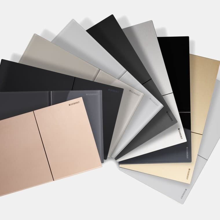 Geberit Sigma70 有多种材料和颜色可选 Geberit Sigma70 有多种材料和颜色可选