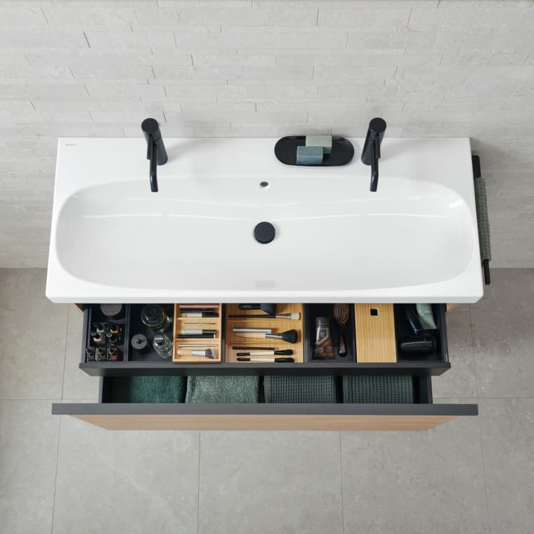 Geberit iCon washbasin cabinet with organisation system Geberit iCon washbasin cabinet with organisation system