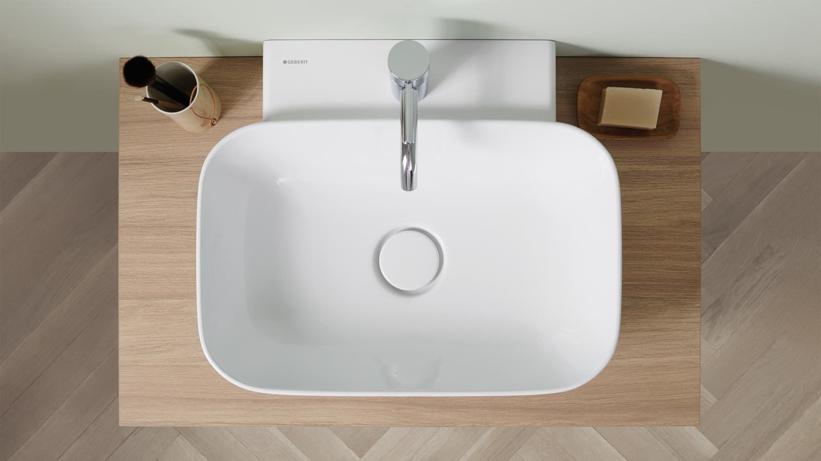 Geberit ONE handrinse basin with matching washbasin cabinet Geberit ONE handrinse basin with matching washbasin cabinet