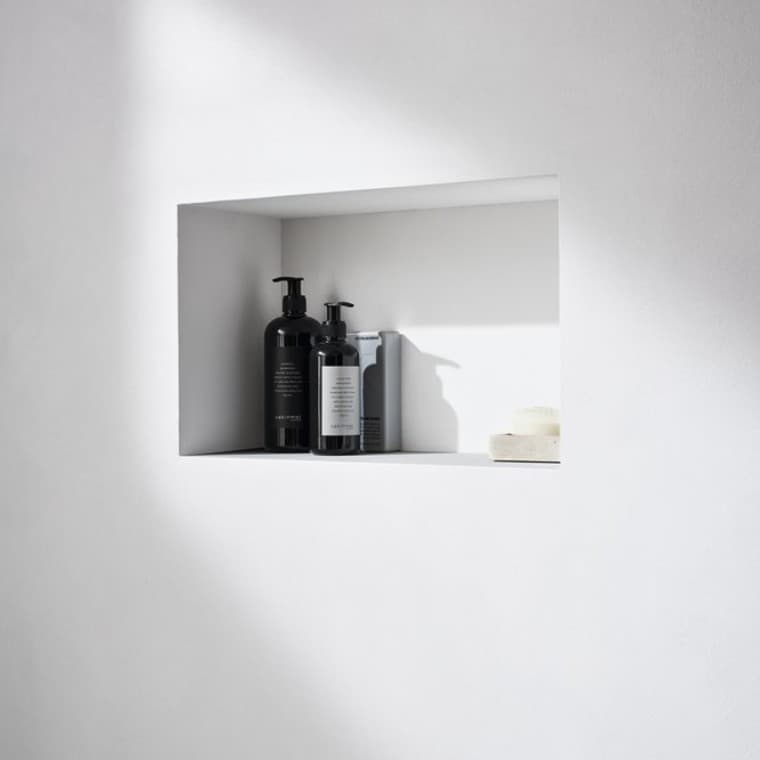 Geberit ONE shower solution with tile-bearing niche storage box Geberit ONE shower solution with tile-bearing niche storage box