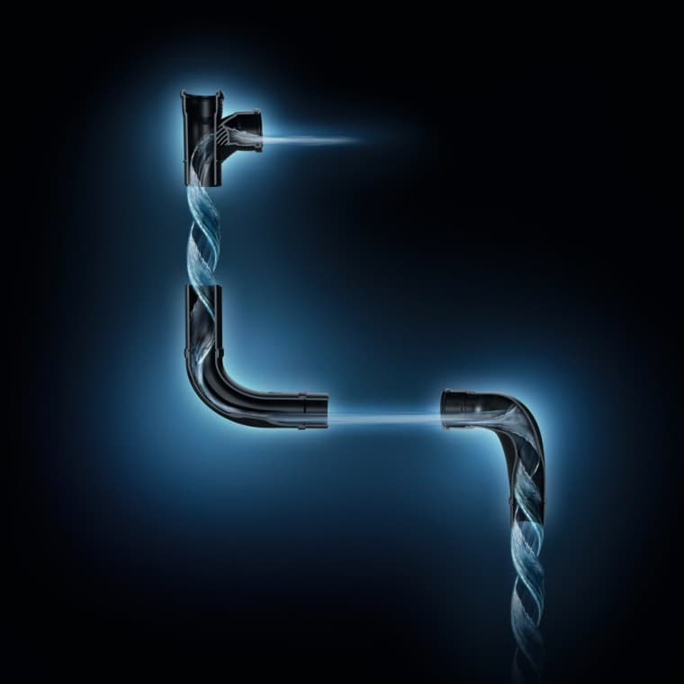 使用 Geberit 力速倍通系统配件对水流进行了排水优化。 使用 Geberit 力速倍通系统配件对水流进行了排水优化。