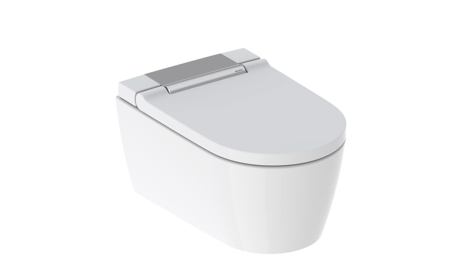 Geberit AquaClean Sela 智能坐便器采用亮光镀铬设计盖罩 Geberit AquaClean Sela 智能坐便器采用亮光镀铬设计盖罩